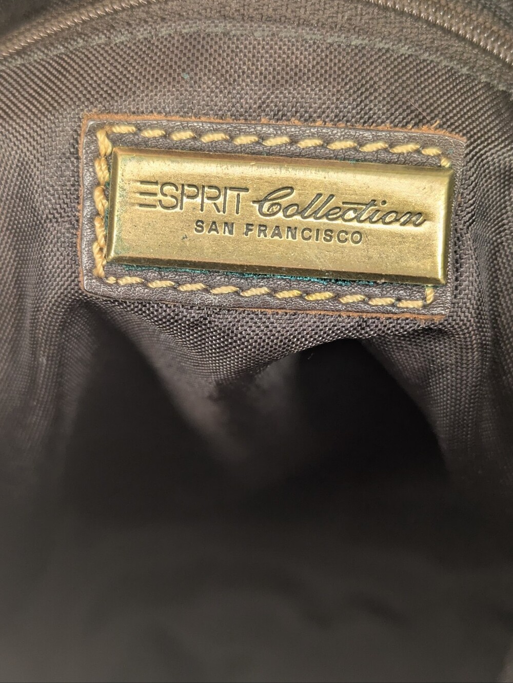 Vintage ESPRIT Collection San Francisco Chocolate Brown Leather Shoulder Bag 90s - Picture 2 of 13